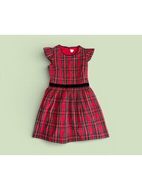 CREWCUTS J CREW Girls Red Plaid Holiday Dress Size 12